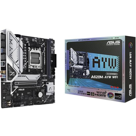 Foto do Produto Placa Mãe Asus Prime A620M-AYW Wi-Fi AMD Soquete AM5