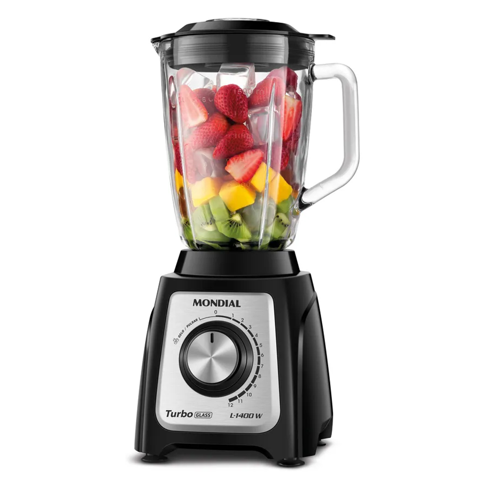 Foto do Produto Liquidificador Mondial Turbo Glass L-1400W - 1400W - 2.2L - 220V 50/60Hz - Preto