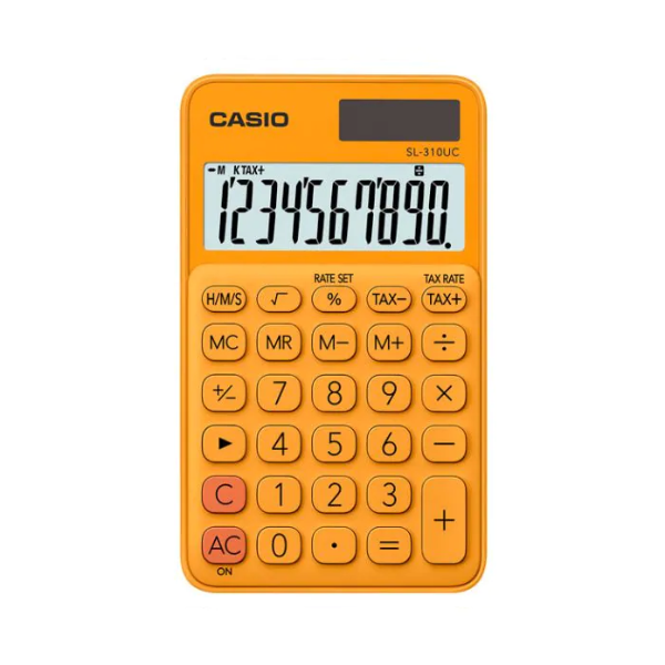 Foto do Produto Calculadora Compacta Casio SL-310UC-RG de 10 Dígitos - Laranja