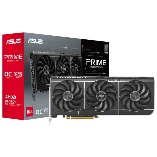 Foto do Produto Placa de Vídeo Asus Prime Radeon RX 9070 XT 16GB GDDR6 PCI-Express