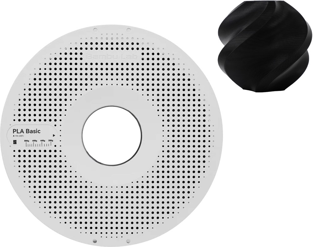 Foto do Produto Filamento para Impressora 3D PLA Basic Bambu Lab 1.75mm 1Kg - Black