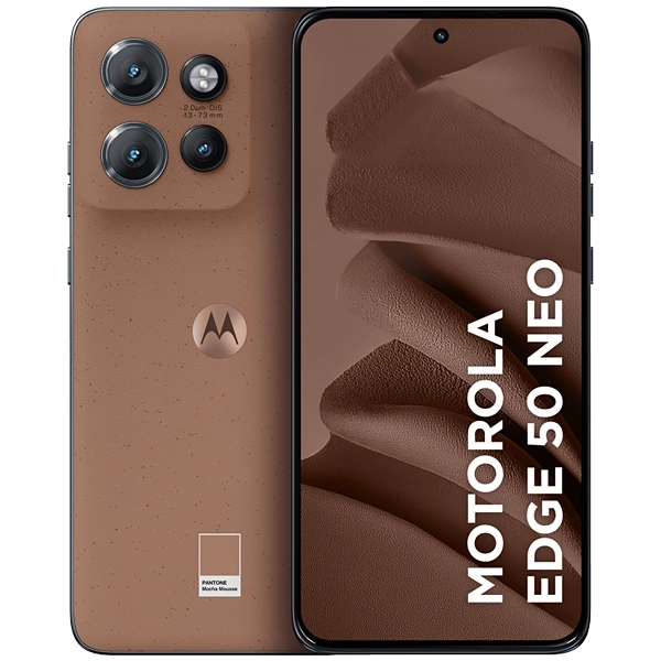 Foto do Produto Celular Motorola Edge 50 Neo 2409-2 NFC Nano + eSIM de 256GB/8GB RAM de 6.4" 50+10+13MP/32MP - Mocha Mousse