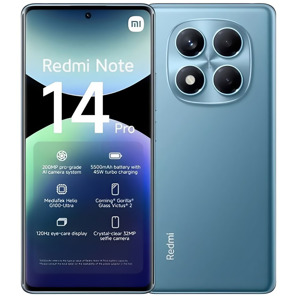 Foto do Produto Celular Xiaomi Redmi Note 14 Pro 8GB de RAM / 256GB / Tela 6.67" / Dual Sim LTE - Ocean Azul (Global)