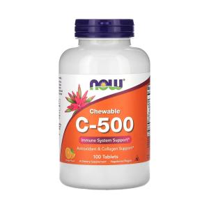 Foto do Produto Vitamina C 500mg Now 100 Tablets Orange