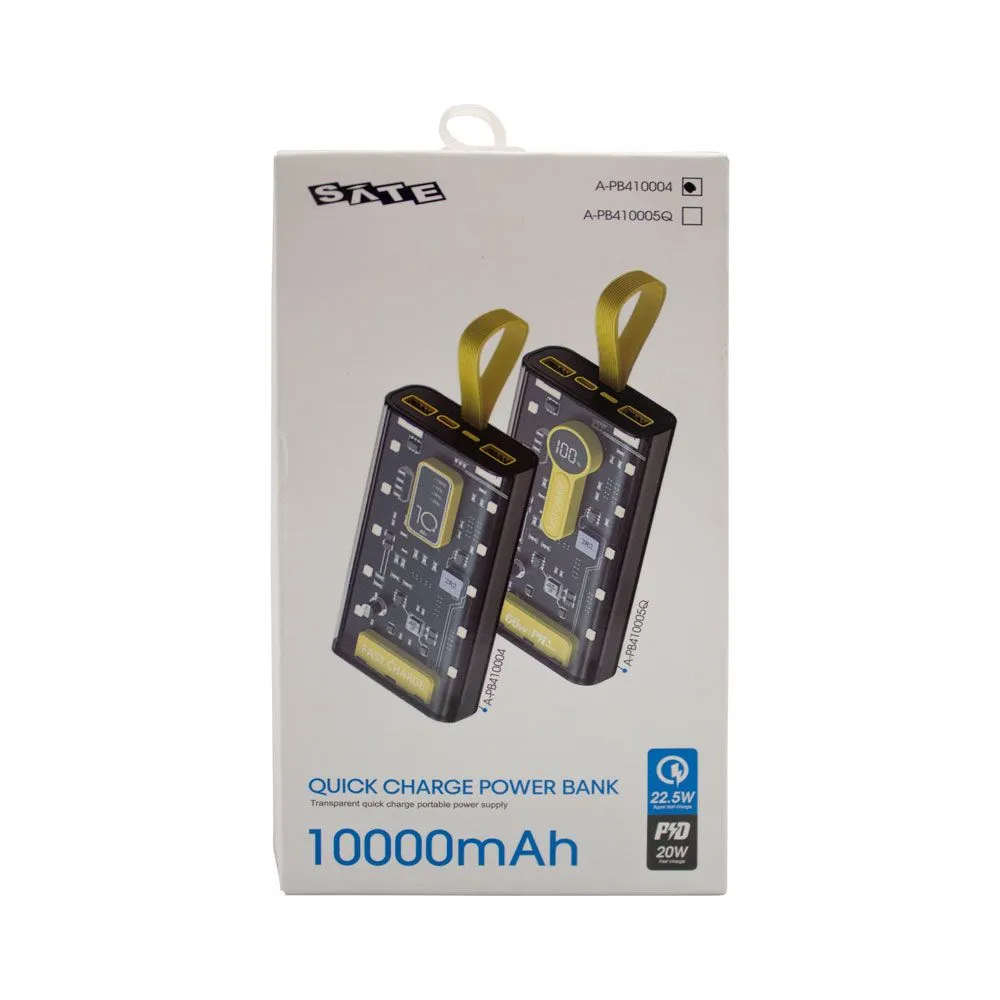Foto do Produto SATELLITE CARGADOR PORTATIL A-PB410004 22.5W 10000MAH NEGRO/AMARILLO/TRANSP