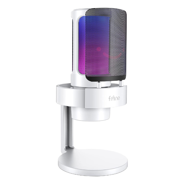 Foto do Produto Microfone Fifine A8W Cardióide / RGB / 3.5MM - Branco