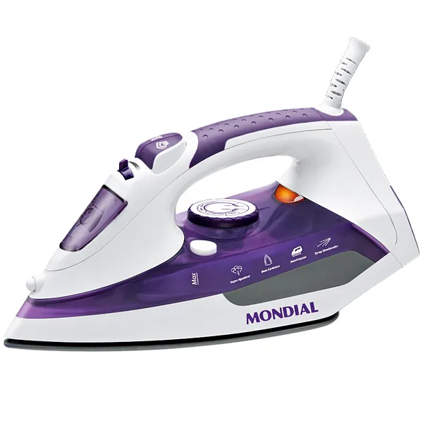 Foto do Produto Ferro a Vapor Mondial Ceramic Express F-40 de 1.200 watts + Spray 127V ~ 60Hz - Branco/Roxo