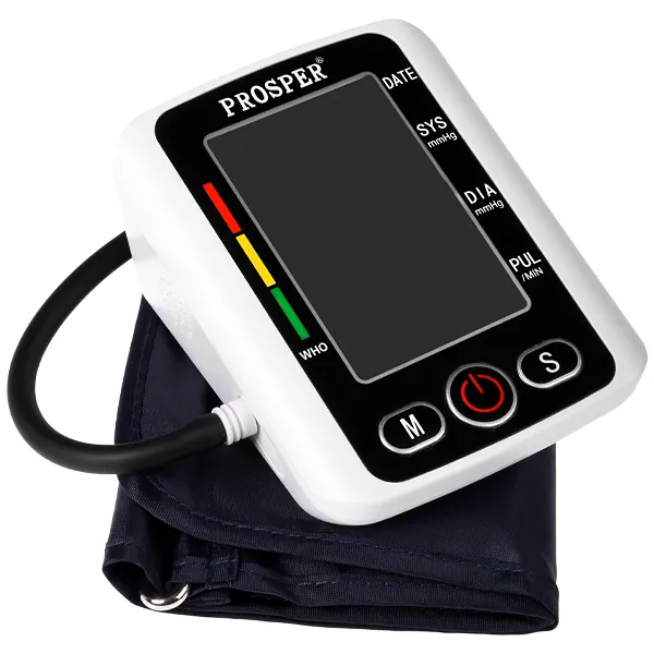 Foto do Produto Aparelho de Pressão Digital para Braço Prosper P-4506 Tela LCD - Branco/Preto