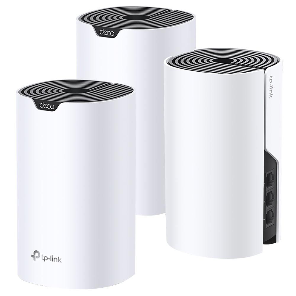 Foto do Produto Roteador Tp-Link Deco S7 Whole Home Mesh Wi-Fi AC1900 Dual Band / 2.4GHz / 5GHz - Branco (Kit com 3)