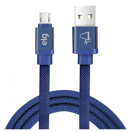 Foto do Produto Cabo Micro USB Elg CNV510BE - 1 Metro / Tecido Canvas / 12W / 2.1A