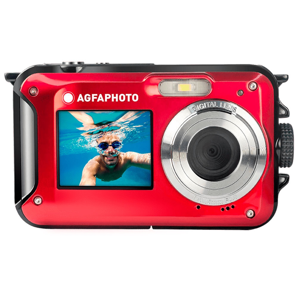 Foto do Produto Câmera Digital AgfaPhoto Realishot WP8000 - 24MP - A prova d'água - Tela dual 2.7'' + 1.8'' - Vermelho