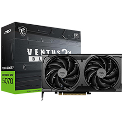Foto do Produto Placa de Vídeo MSI Ventus 2X OC Black 12GB GeForce RTX5070 GDDR7 - 912-V532-238