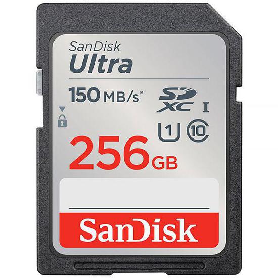 Foto do Produto Cartão de Memória Sandisk Ultra SDXC 256GB Classe 10 150MB/s