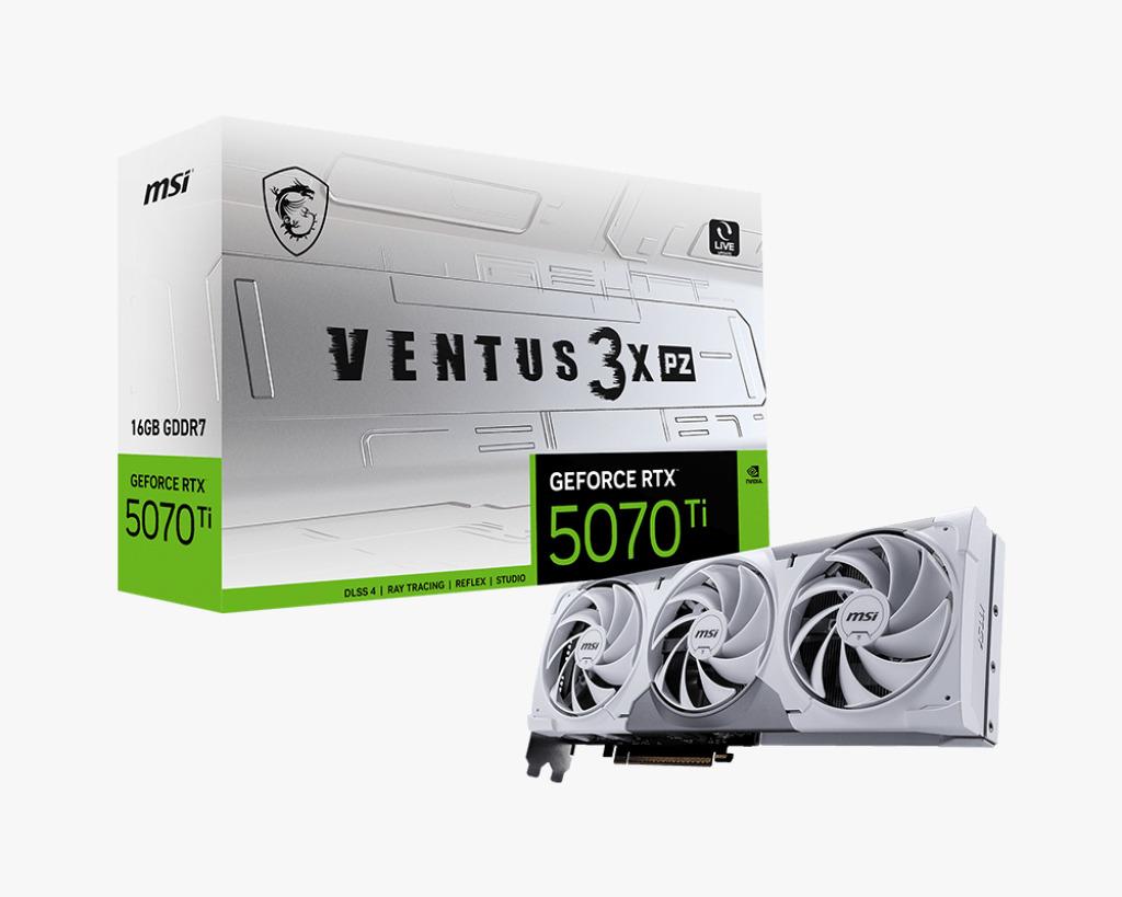 Foto do Produto Placa de Video 16GB EXP. GF-RTX5070TI Msi Ventus 3X PZ OC Branco 912-V531-657