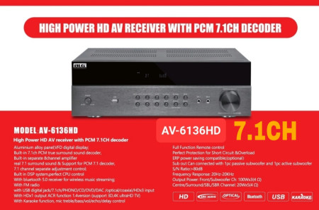 Foto do Produto BLG RECEIVER AV-6136HD BLU/7.1CH BI-VOLT