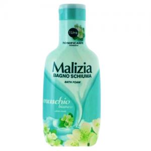 Foto do Produto Sabonete Liquido Malizia Bagno Schiuma Almíscar Branco com Antibacteriano 1L
