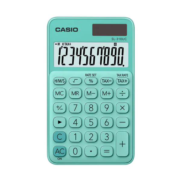 Foto do Produto Calculadora Compacta Casio SL-310UC-GN de 10 Dígitos - Verde