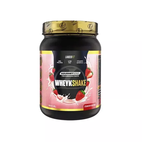 Foto do Produto Whey LanderFit Wheykshake Gourmet Strawberry Milkshake 450G
