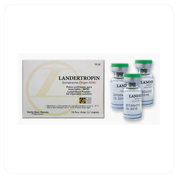Foto do Produto LANDERLAN LANDERTROPIN SOMATROPINA 10 AMPOLAS 3,7MG + 10 AMPOLAS DE SOLVENTE 1ML