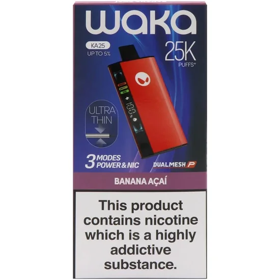 Foto do Produto Vaper Descartável Waka KA25 Banana Açai 25000 Puffs