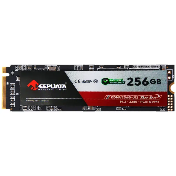 Foto do Produto SSD M.2 de 256GB Keepdata Turbo KDNV256G-J12 3.300 MB/s de Leitura - Preto
