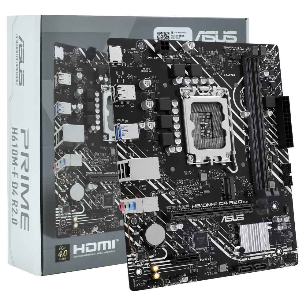 Foto do Produto Placa Mãe ASUS Prime H610M-F D4 R2.0 Socket LGA 1700 / DDR4