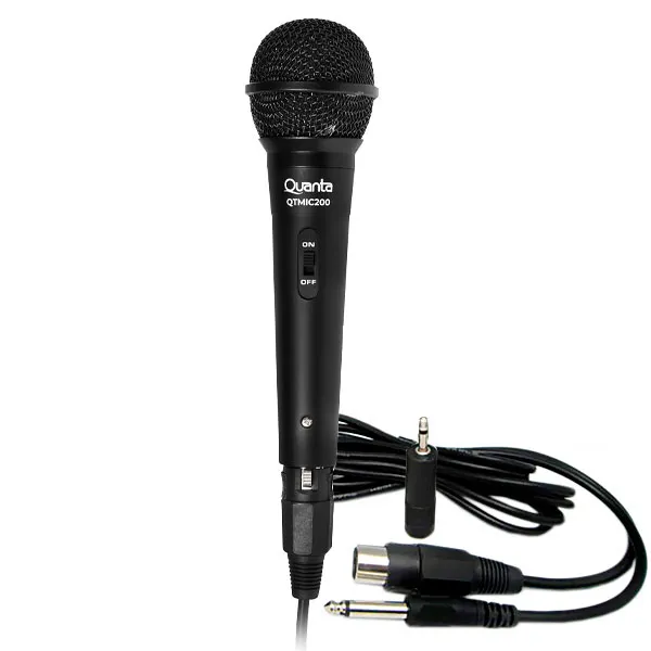 Foto do Produto Microfone Quanta QTMIC200 Unidirecional com Jack 6.3 mm - Preto