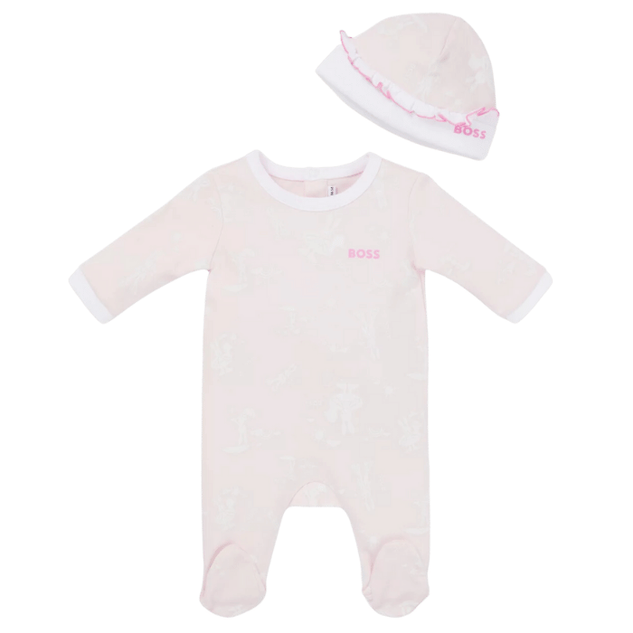 Foto do Produto SET ENTERIZO+GORRO BOSS KIDS J98401 ROSA