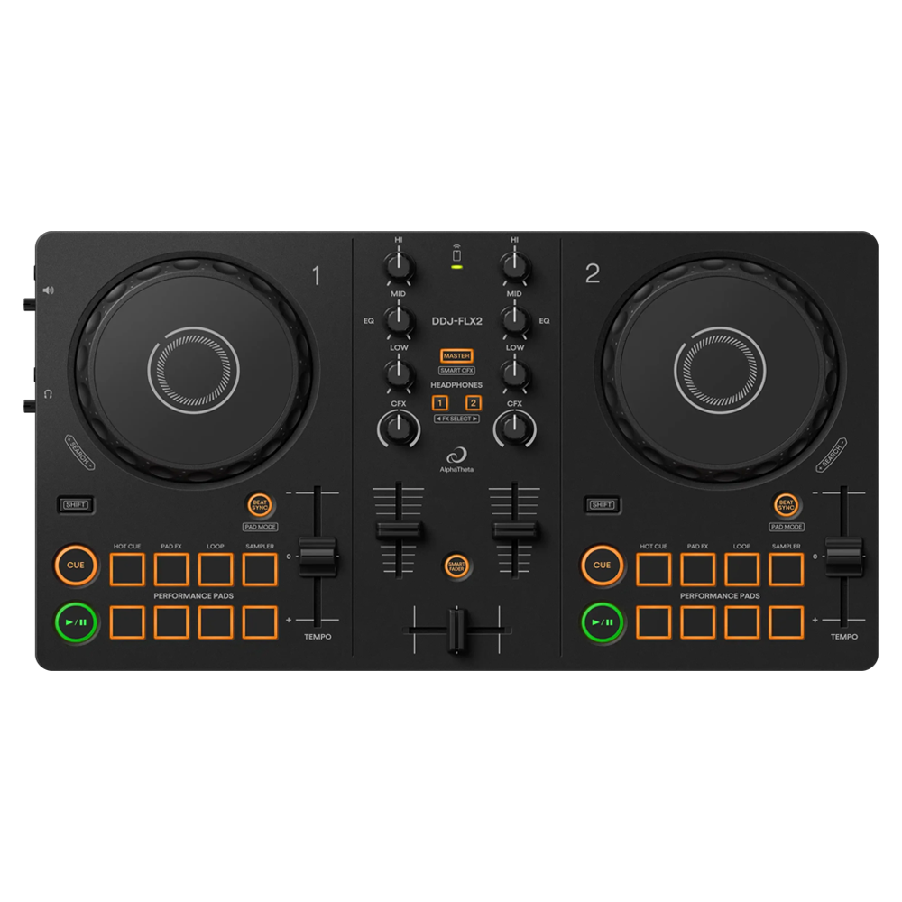 Foto do Produto Mesa de Som para DJ AlphaTheta DDJ-FLX2 - 2 Canais - USB-C/AUX - Preto