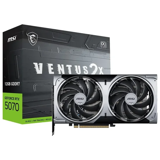 Foto do Produto Placa de Vídeo MSI GeForce RTX5070 Ventus 2X OC 12GB GDDR7 PCI-Express