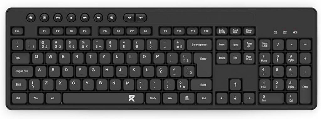 Foto do Produto Teclado Usb Redragon R Office BK-7094 Preto Sem Fio Ingles