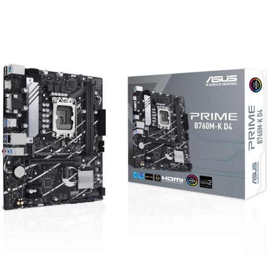 Foto do Produto Placa Mãe Asus Prime B760M-K D4 Intel Soquete LGA 1700