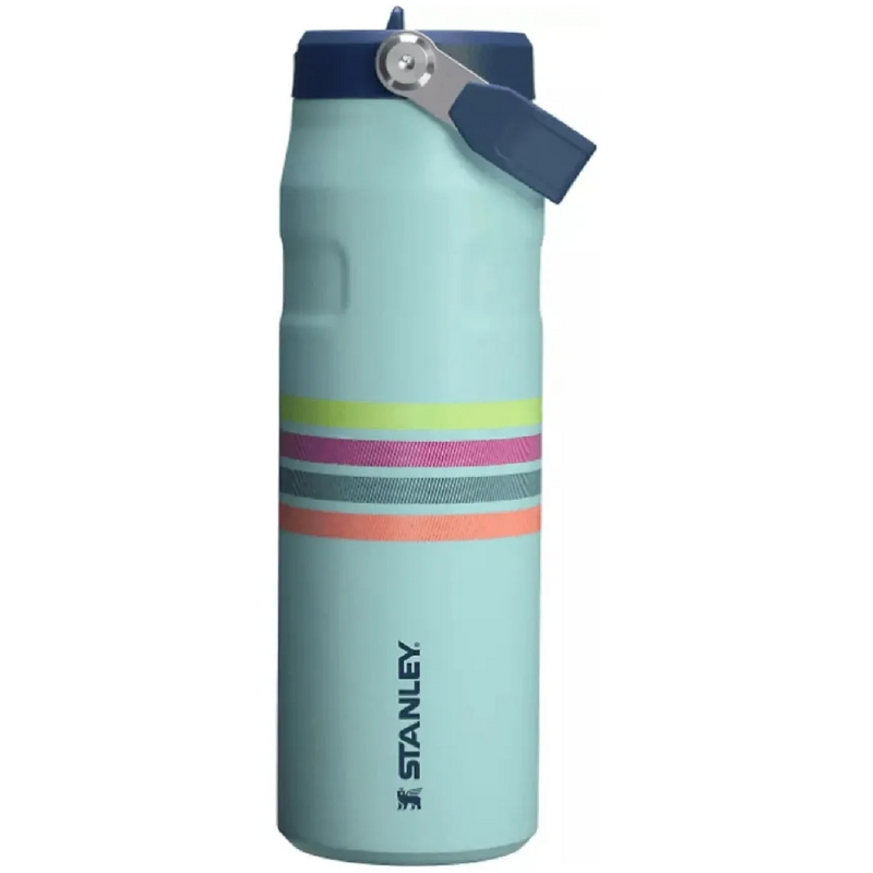 Foto do Produto Garrafa Térmica Stanley The Aerolight IceFlow Bottle Flip Straw 2.0 Lid 710mL - Seafoam Stripe