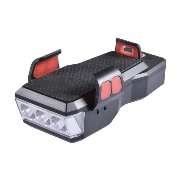 Foto do Produto Lanterna LED para Bike Bicycle Horn Lamp BF-909 com Buzina e Suporte para Smartphone - Preto