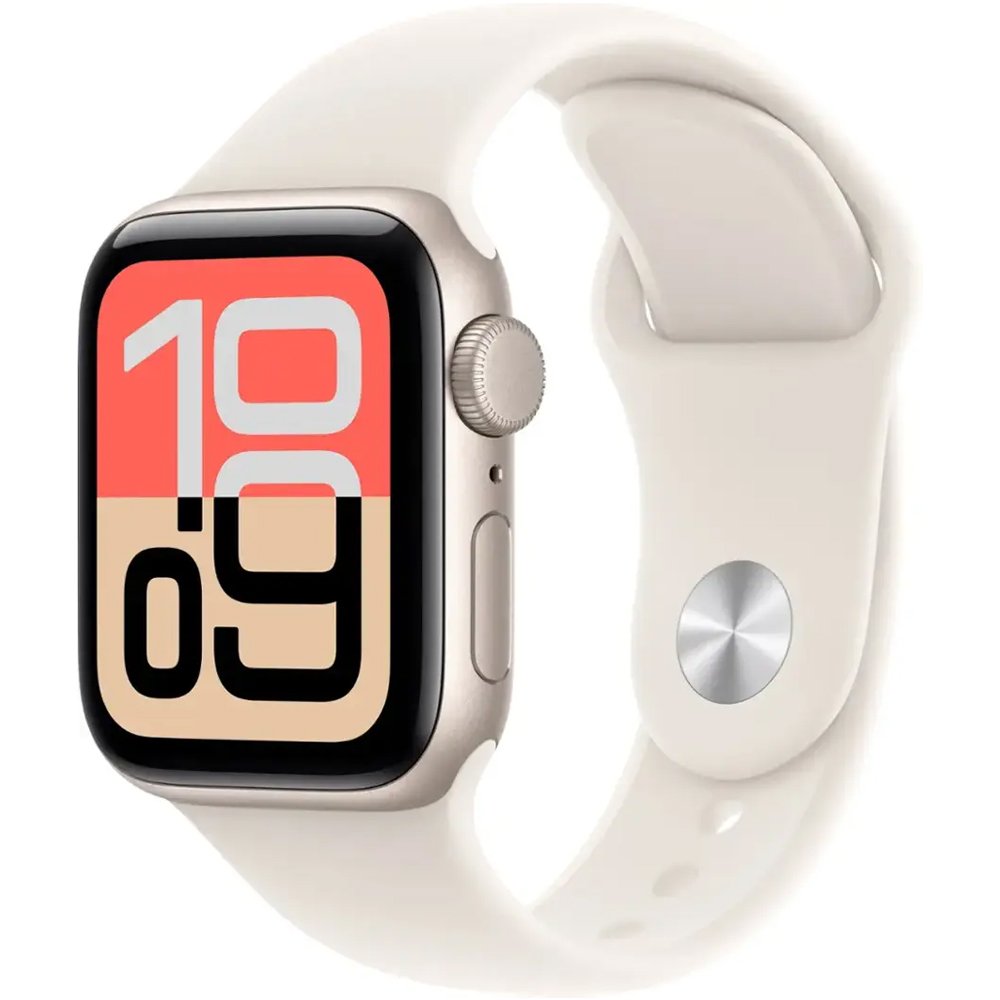Foto do Produto Apple Watch Se 3 44mm GPS MEHJ4LW/A Aluminum Starlight/Sport Band Starlight M/L