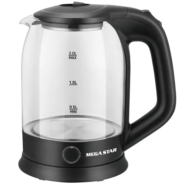Foto do Produto Jarra Elétrica MegaStar TM9806 1.500 watts 2 Litros 220V ~ 50/60 Hz - Transparente/Preta