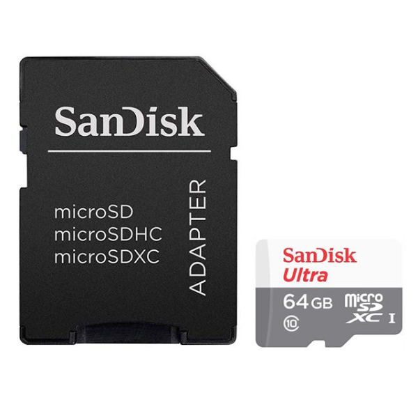 Foto do Produto Cartão de Memória Sandisk Micro SD 64GB Ultra 100MB/s