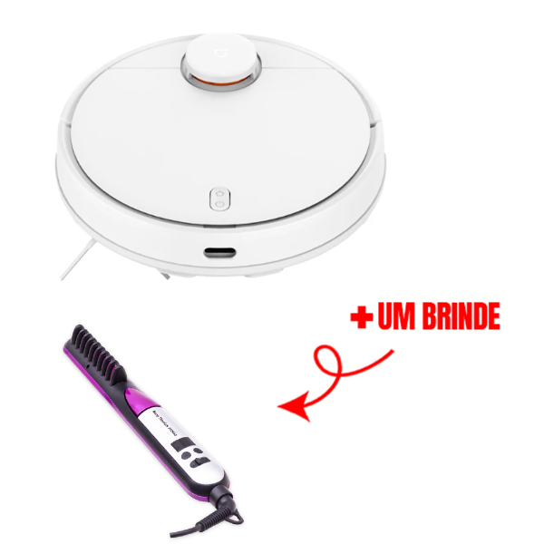 Foto do Produto Robo Aspirador Xiaomi Mijia Robot Vacuum Mop 3C C103 BHR7533CN / 2500Mah / 4000Pa - Branco + UM BRINDE Escova Elétrica Alisadora Ladyliss Pro 440 / 110-240V~50/60Hz / 60W - Roxo/Cinza