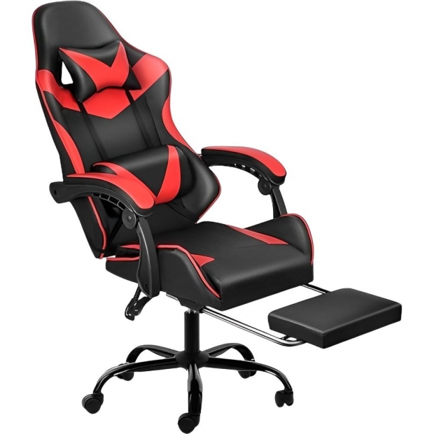 Foto do Produto CADEIRA GAMER XTREME LEVEL C/POSA PIES BLACK/RED LVS-048
