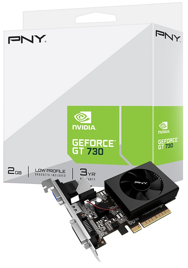 Foto do Produto Placa de Vídeo PNY GeForce GT730 2GB DDR3