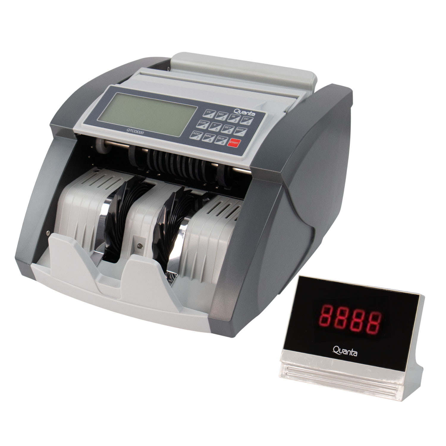 Foto do Produto Máquina Contadora de Dinheiro Quanta QTCDD20 - 80W - 110V - Cinza