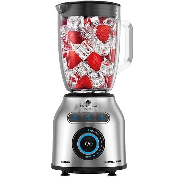 Foto do Produto Liquidificador ElectroBras Cristal Prime EBL-10 1.200 watts 1.8 Litros 8 Velocidades + Pulsar 220V ~ 50/60 Hz - Preto/Prata