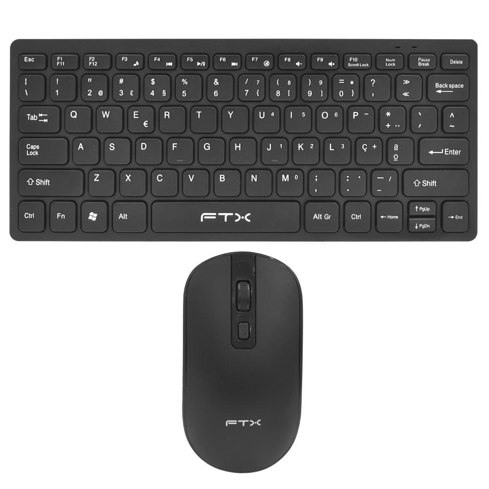 Foto do Produto Teclado + Mouse FTX GK03 Wireless / Portugues - Preto
