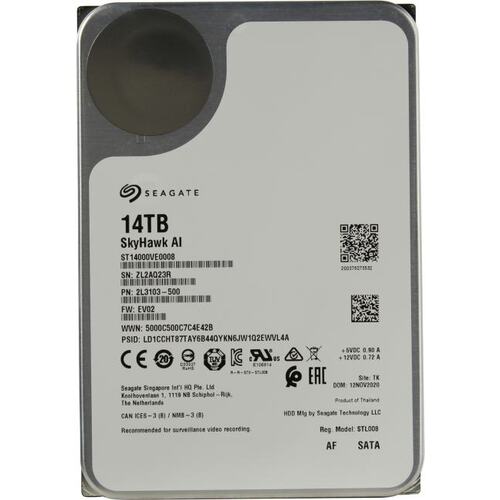 Foto do Produto HD 14TB SEAGATE SURVEILLANCE SATA6 7200RPM ST14000VE0008