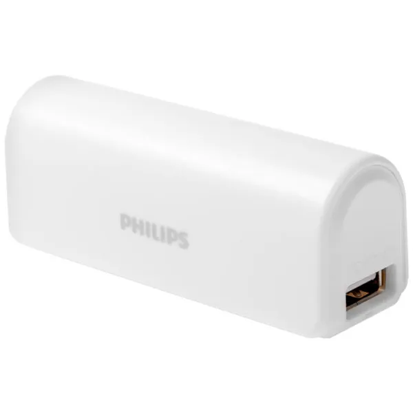 Foto do Produto Carregador Portátil Philips DLP2600/10 2.600 mAh Saída USB - Branco