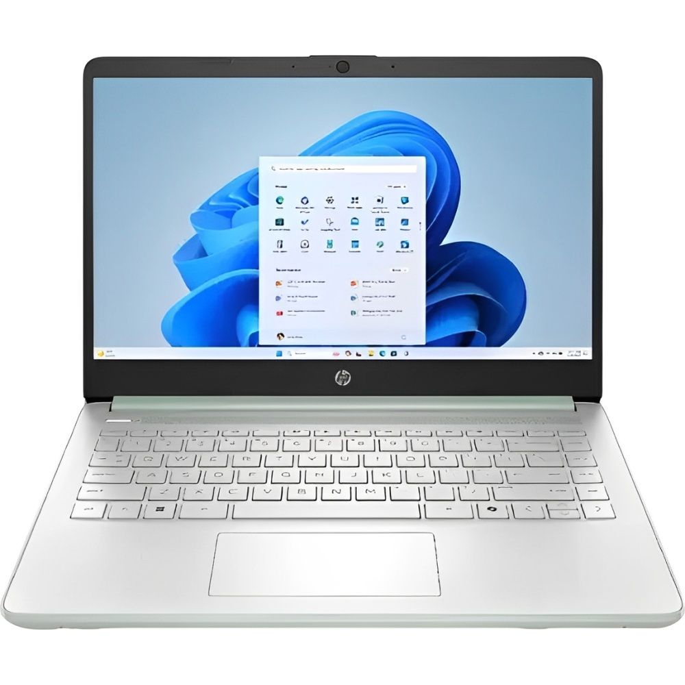 Foto do Produto Notebook HP 14-DQ6013DX com Tela 14 HD / Intel N150 / RAM 4GB / 128GB SSD UFS / Windows 11 S Mode - Willow Green
