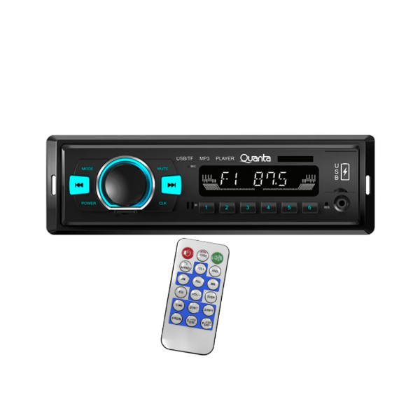 Foto do Produto Toca Rádio Automotivo Quanta QTRRA72 4 de 25 watts com Bluetooth e USB - Preto