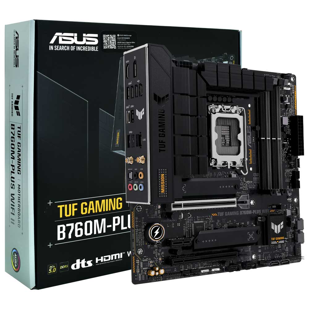 Foto do Produto Placa Mae ASUS TUF Gaming B760M-PLUS Wi-Fi II Socket LGA 1700 / DDR5