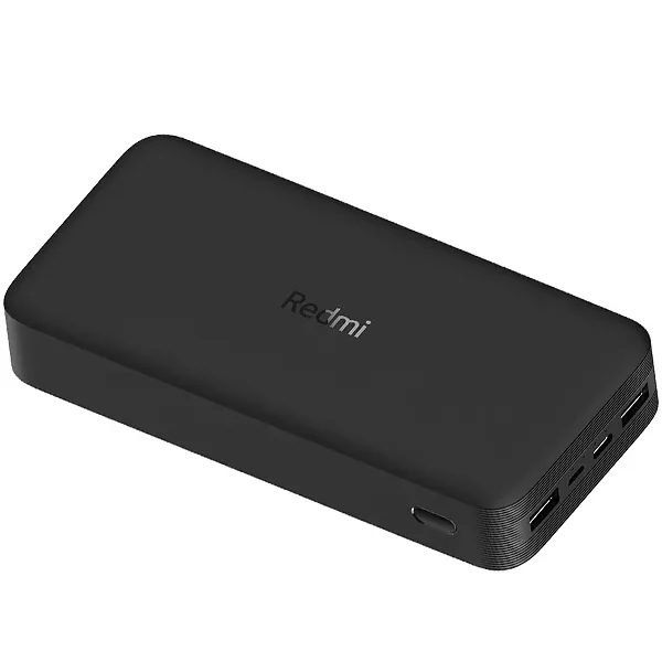 Foto do Produto Carregador Portátil Xiaomi Redmi PB200LZM Turbo 20.000 mAh 2 Saídas USB e USB-C - Preto