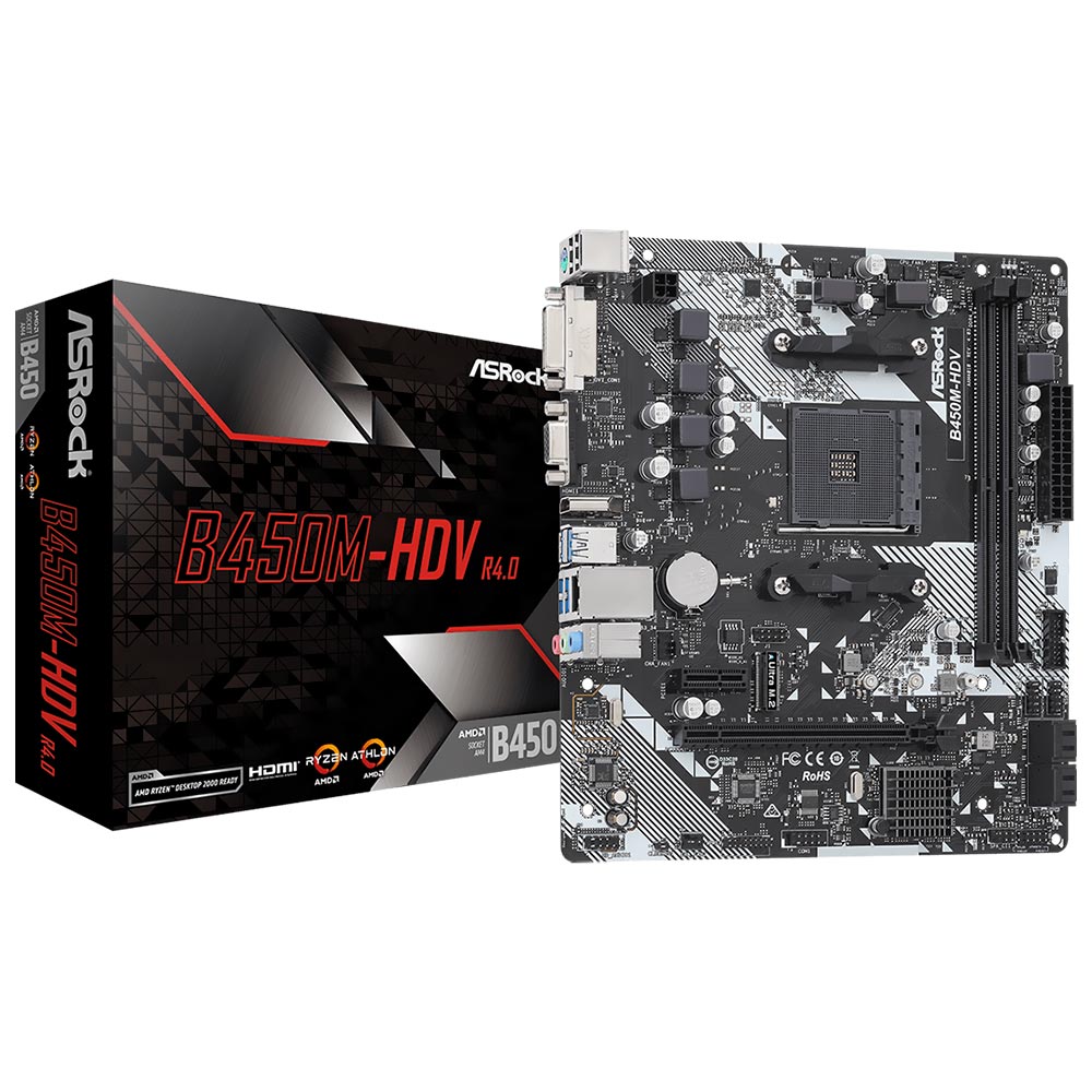 Foto do Produto Placa Mae ASRock B450M-HDV R4.0 Socket AM4 / VGA / DDR4